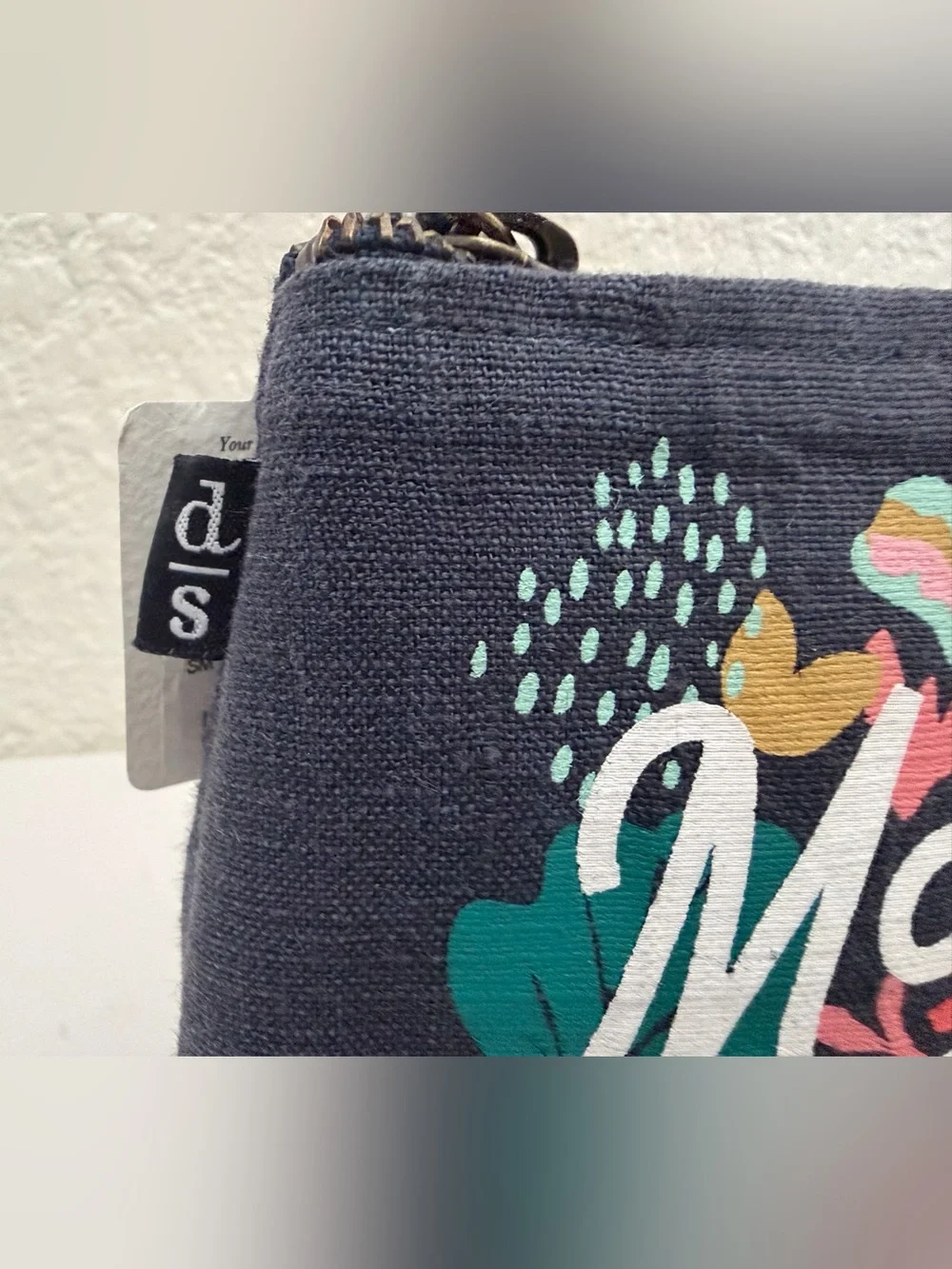 Making It Up As I Go Linen Zip Cosmetic Pouch